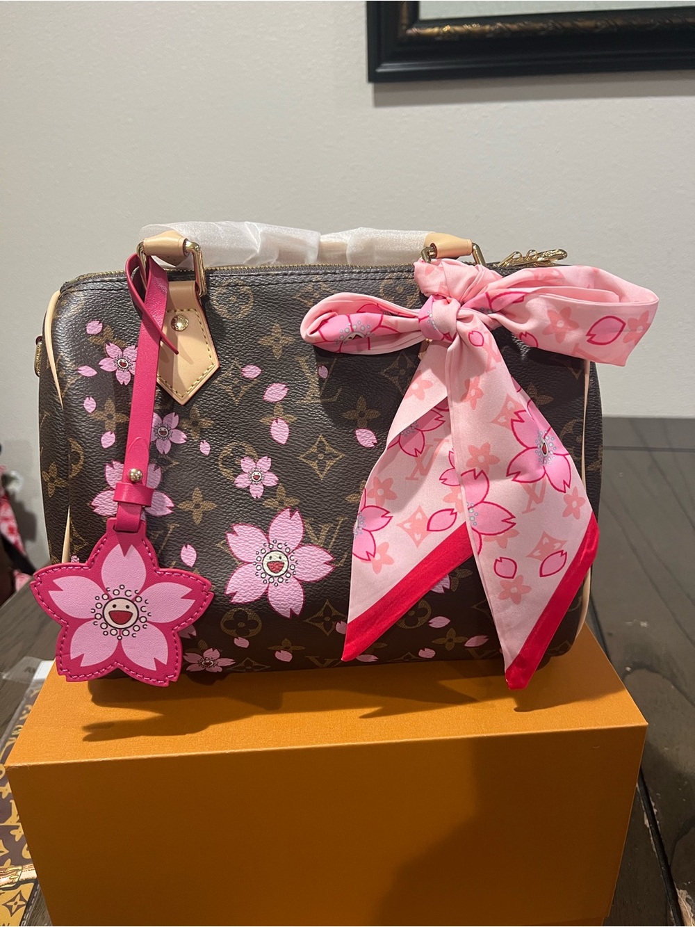 Cherry Blossom Speedy Bandoulière 25 in Pink Accent